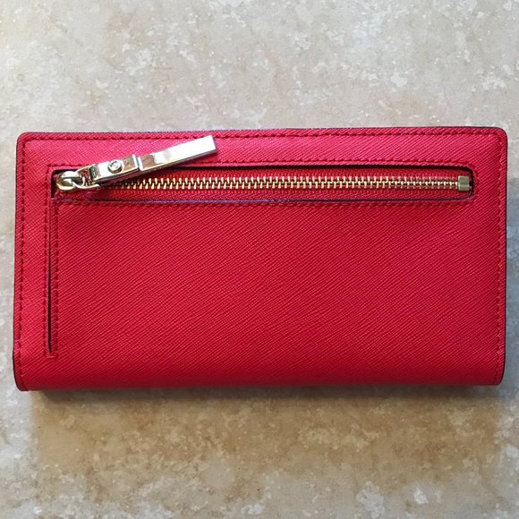 kate spade new york razor red cameron street stacy wallet with gift box - Picture 6 of 7